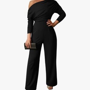 Elegant Black Off-Shoulder Jumpsuit